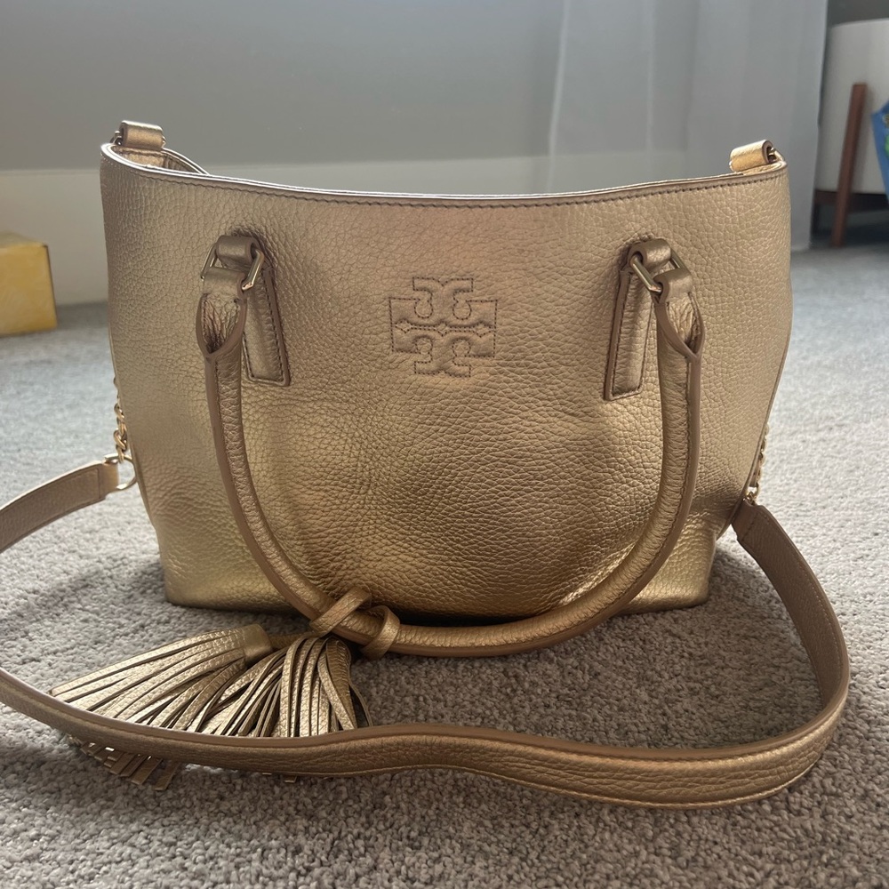 Gold Tory Burch Bucket Purse
